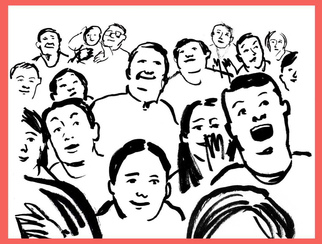 Ilustración de un grupo de personas sonriendo
