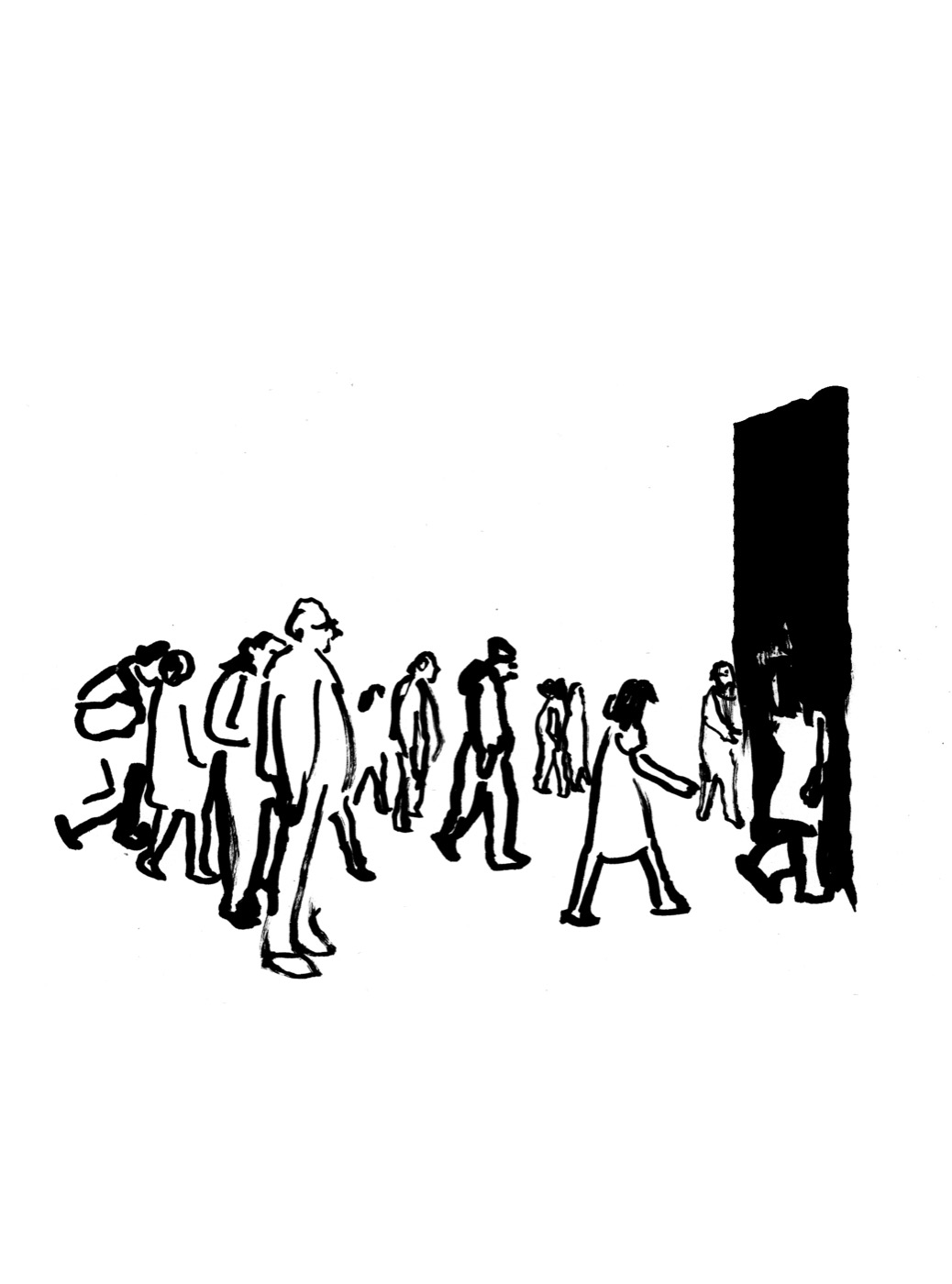 Il·lustració d'un grup de persones gaudint de la cultura