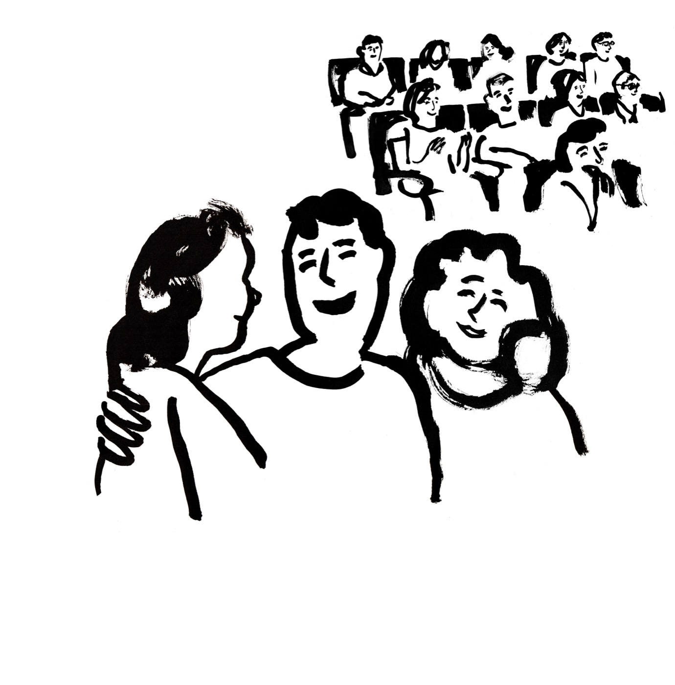 Ilustración de público sentado en una platea
